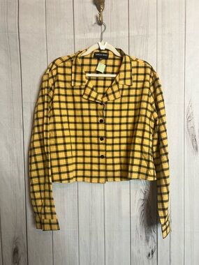Yellow Plaid Button-Front 2 piece
